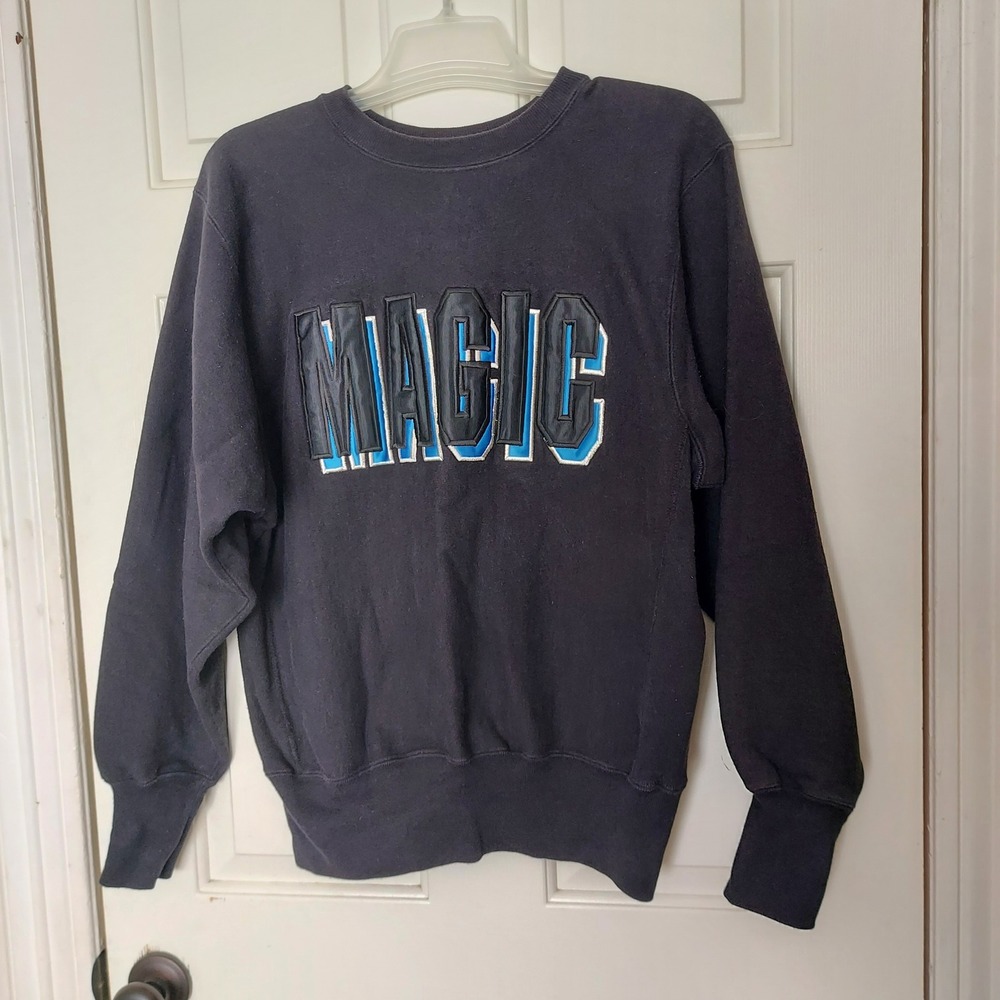 Vintage Champion Reverse Weave Orlando Magic Sweatshirt Black Large Made in USA